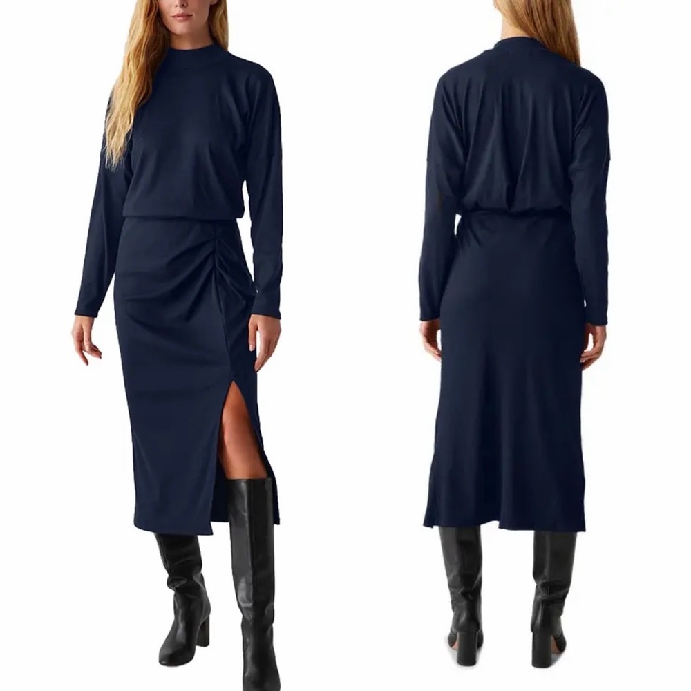Michael Stars Lila Blouson Midi Dress - Nocturnal Large NWT